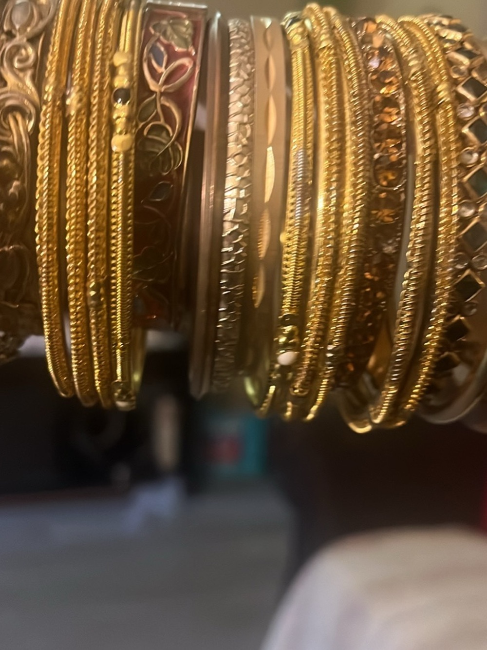 Gold Tone Stackable Women's bangles